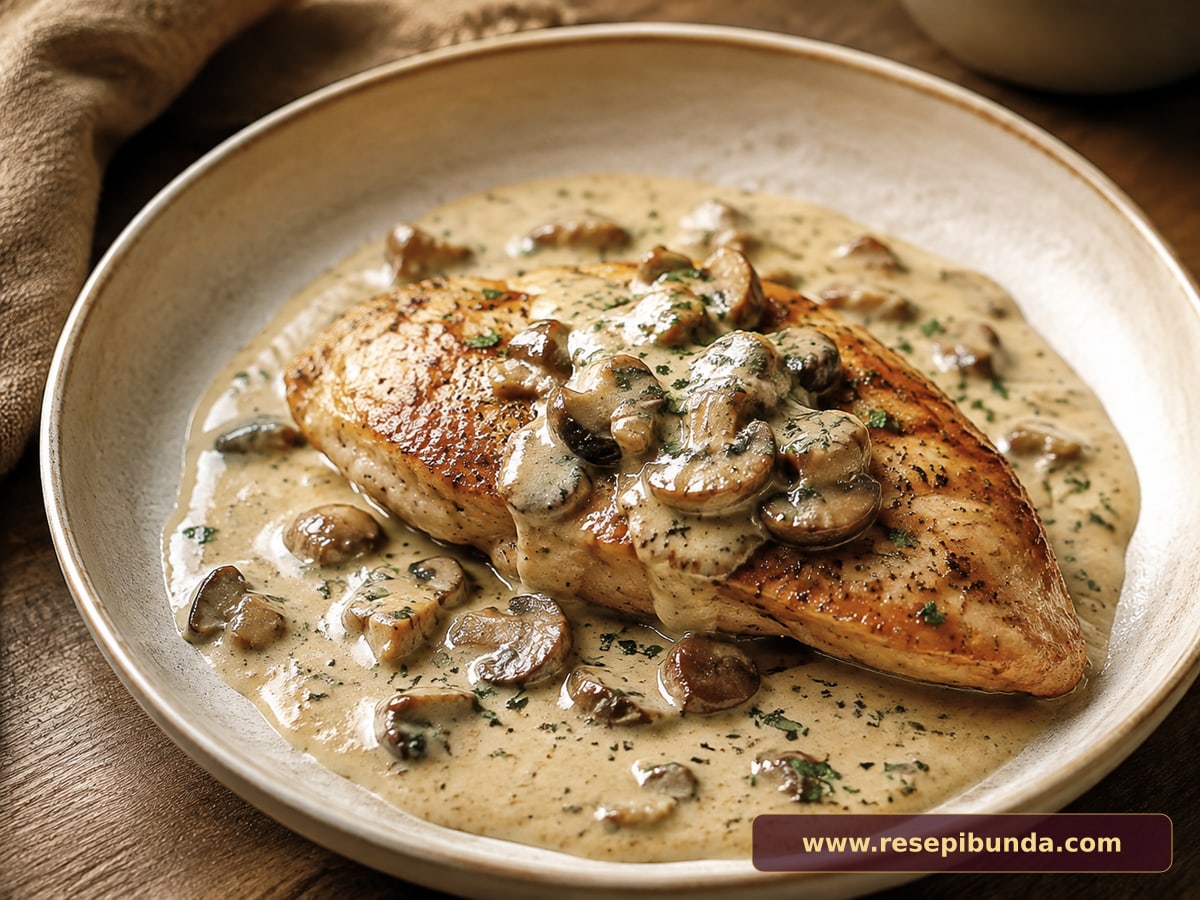 Hidangan Ayam Creamy Mushroom