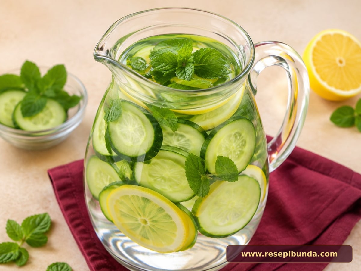 Hidangan Infused Water Timun Mint