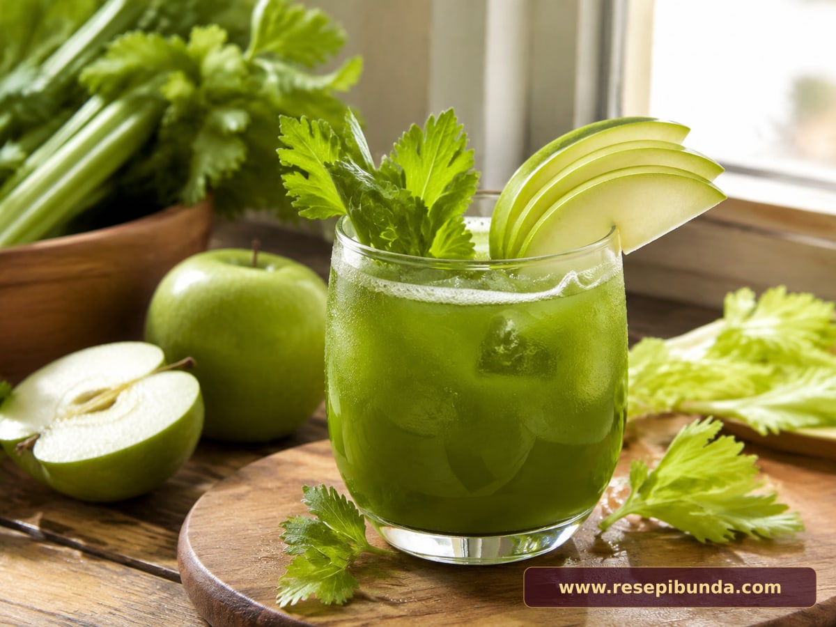 Hidangan Jus Apel Hijau Seledri