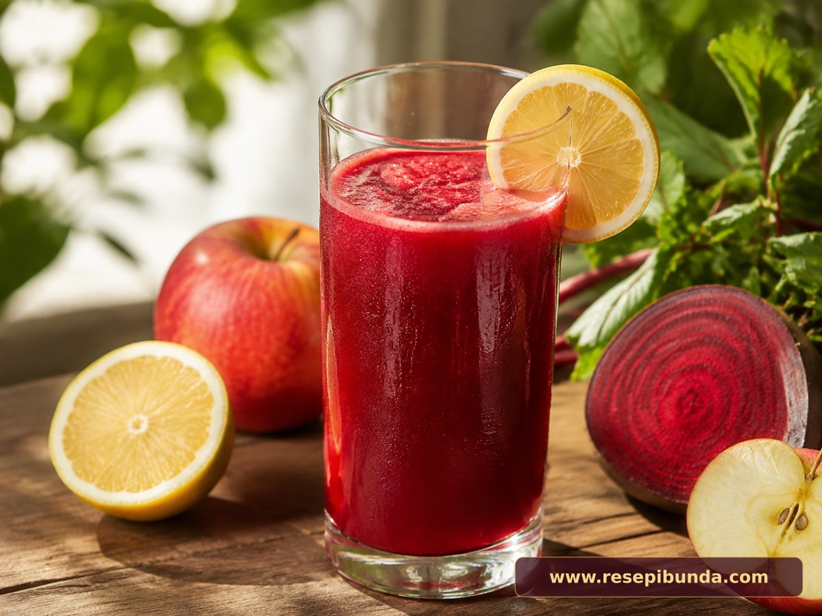 Hidangan Jus Bit Apel Lemon