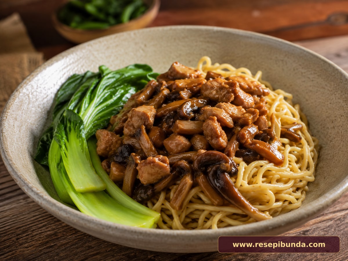 Hidangan Mie Ayam Jamur