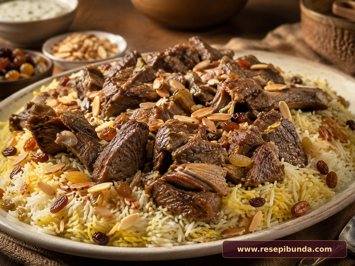 Hidangan Nasi Mandhi Daging