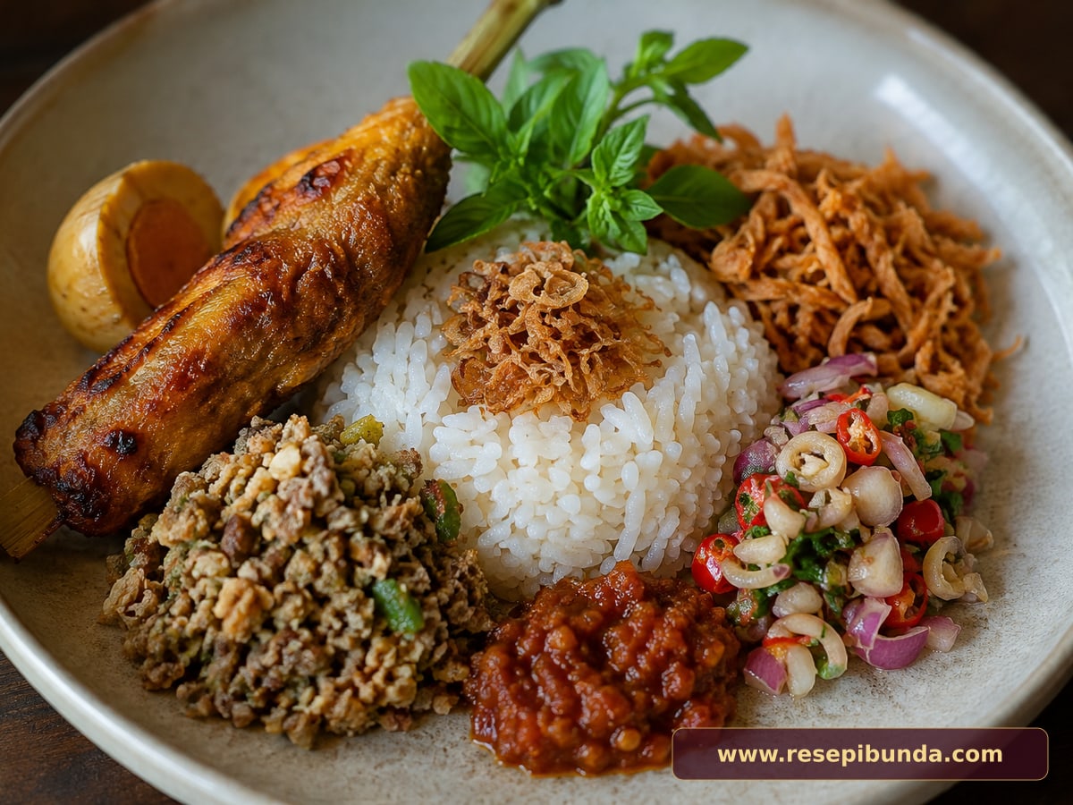 Hidangan Nasi Campur Bali