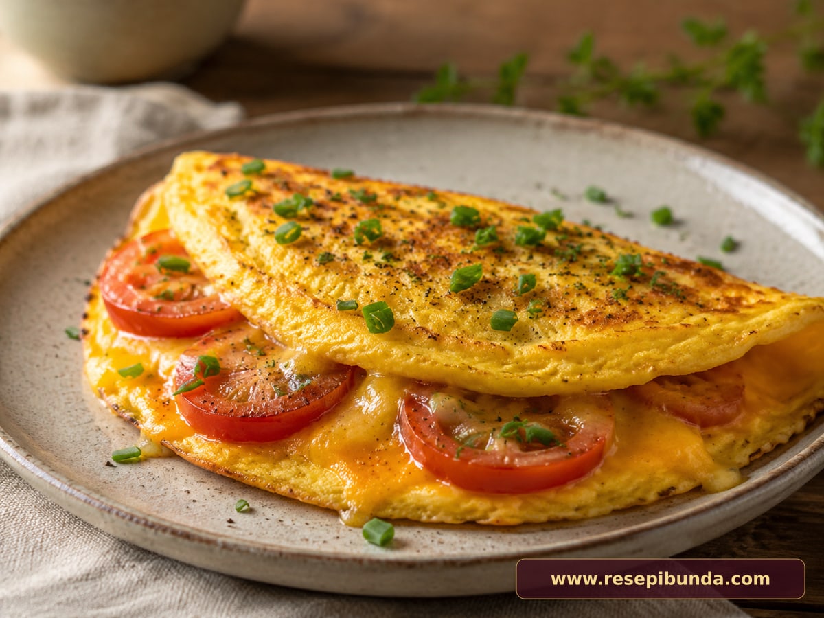 Hidangan Omelet Keju Tomat