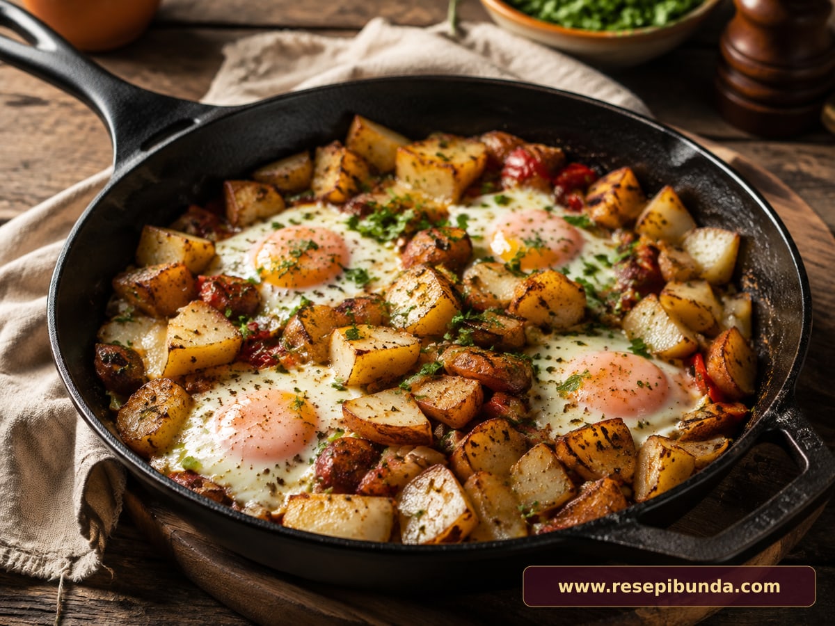 Hidangan Potato Egg Skillet