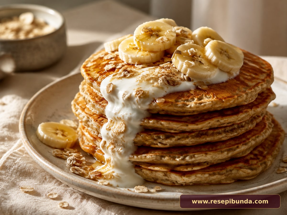 Hidangan Banana Pancake Oat