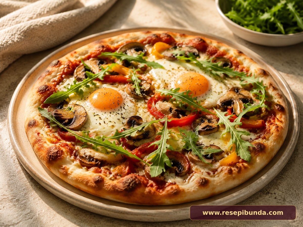 Hidangan Breakfast Pizza Telur