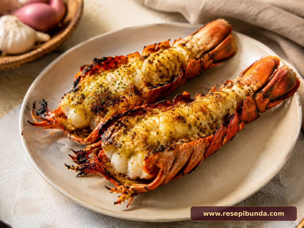 Hidangan Lobster Panggang Bawang